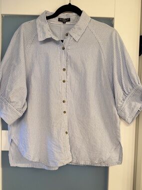 Velvet Heart Top with Blue and White Stripes